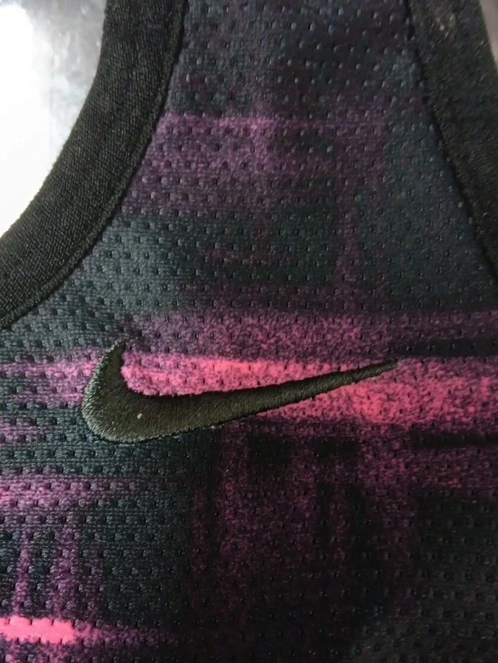 Nike Black Tank Top with Pink Pattern Racerback